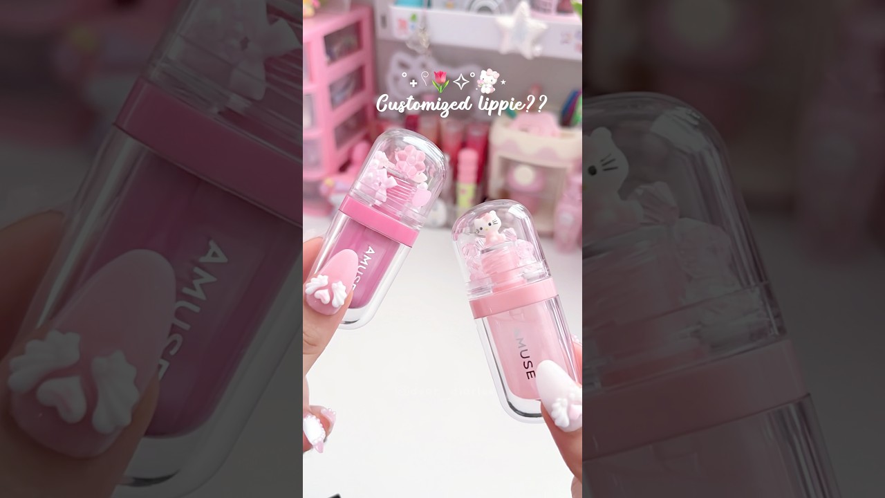 Customized lippie🌸#kbeauty #makeup #amuse #lippie #diy #decorate #korean #wonyoungism #shorts #fyp