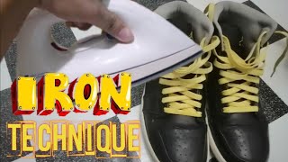 How to remove crease on your jordan 1 | iron technique | Jordan 1 Mid yellow