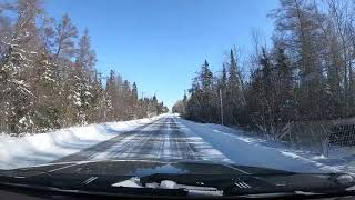 preview picture of video 'Goetzville, Michigan to DeTour Village, Michigan via "The North Road" Winter 2019'