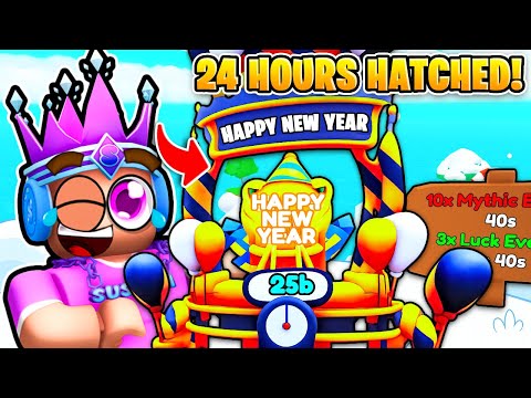 I Spent 24 HOURS Hatching NEW YEARS EVENT Egg In Roblox Tap Simulator...