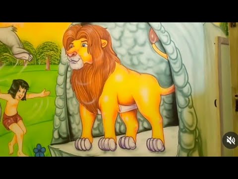3d jungle theme painting work for play/pre school''s