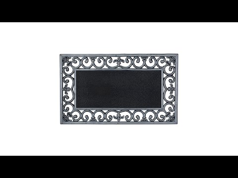 Paillasson design métallique Noir - Matière plastique - 75 x 1 x 45 cm