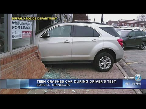 Minnesota teen taking driver license test crashes through wall of driving exam building