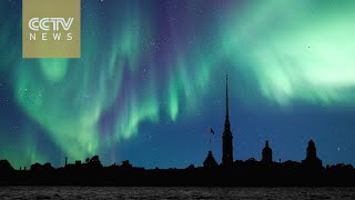 Northern lights color the skies above Russia