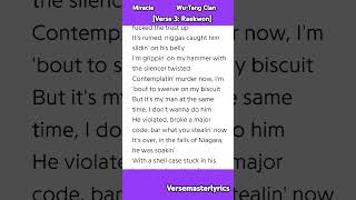 Miracle Wu-Tang Clan [Verse 3: Raekwon] #rap #hiphop #wutangclan #lyrics