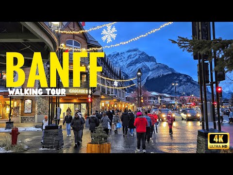 Banff (Canada) During Christmas🎄 4K Immersive Walking Tour