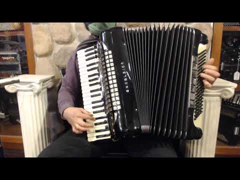 4257 - Black Excelsior Symphony Grand Piano Accordion LMMH 41 120 $1999