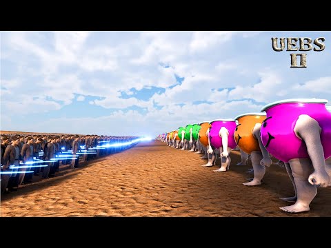 1,000,000 LASER KNIGHTS vs 1,000,000 JUICE MEN | Ultimate Epic Battle Simulator 2 | UEBS 2