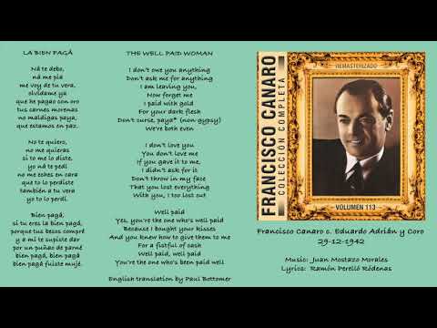LA BIEN PAGA - VALS - FRANCISCO CANARO - EDUARDO ADRIAN - 1942 - TANGO JUKEBOX