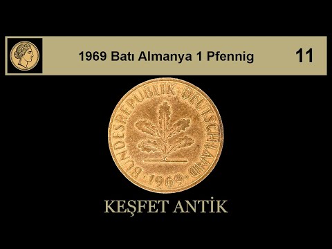 1969 Batı Almanya 1 Pfennig – Meşe Yapraklı Tarihi Madeni Para