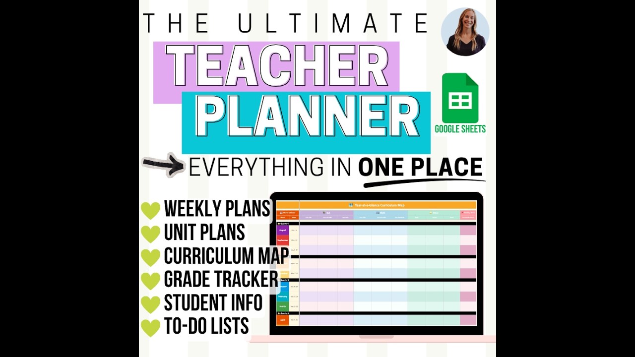 Ultimate Teacher Planner Organization System with Editable Lesson Plans, Gradebook, & Curriculum Map