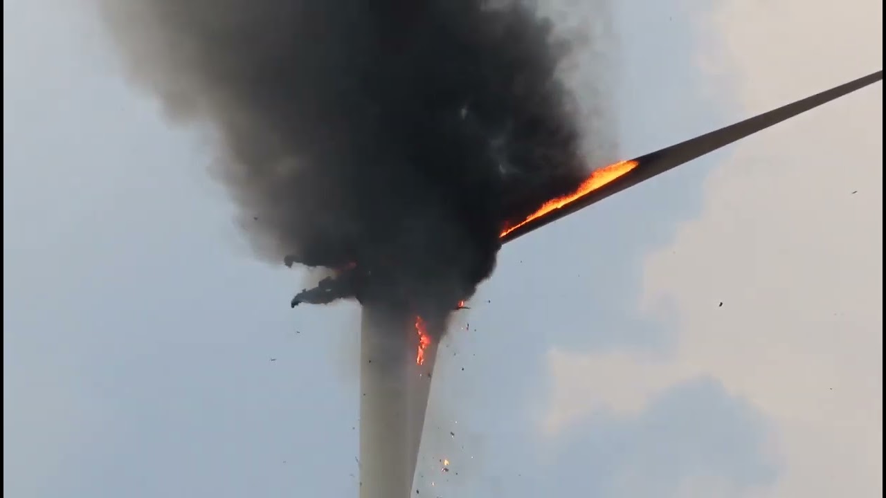 Pożar turbiny wiatrowej pod Kętrzynem