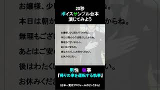 帰りの車を運転する執事｜20秒ボイスサンプル練習用動画 #コエノミカタ #ボイスサンプル #セリフ