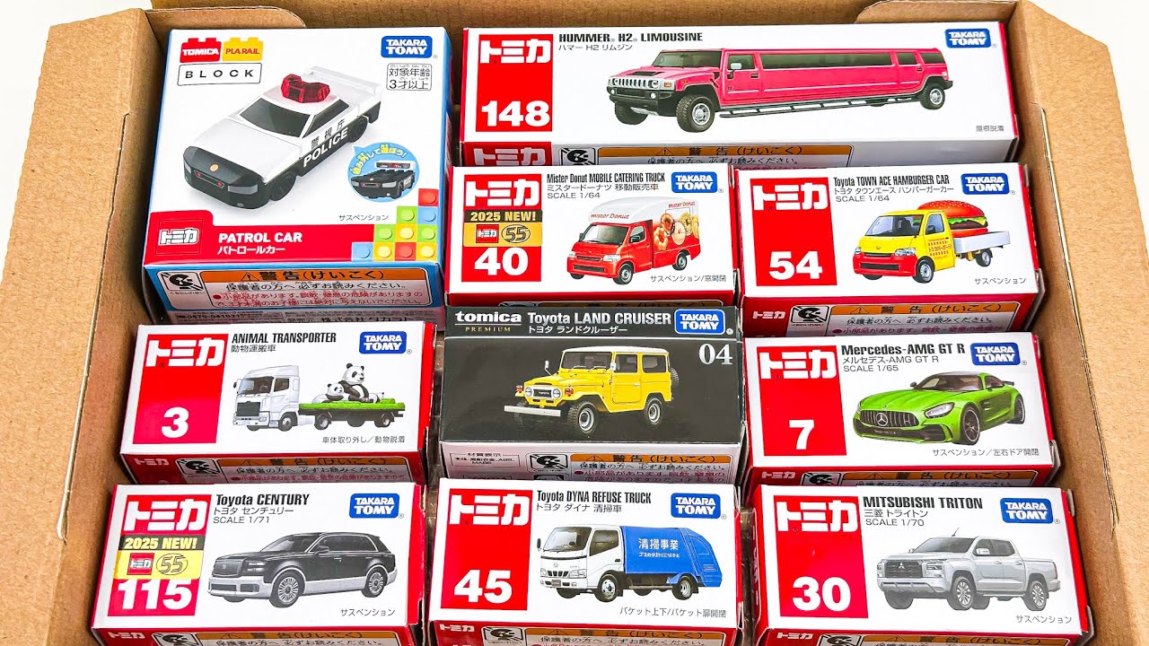 トミカ☆トミカのミニカーやトミカプラレールのBLOCKミニカーを箱から出して楽しくチェックします。