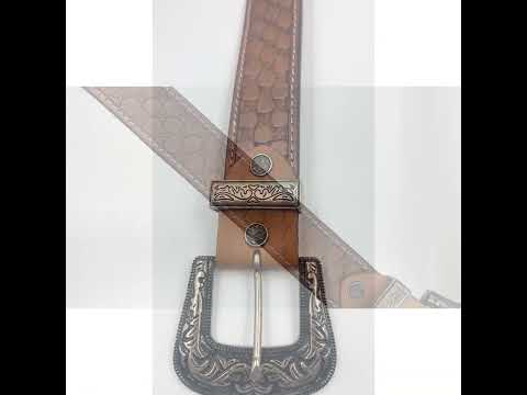 Male brown genuine leather belt