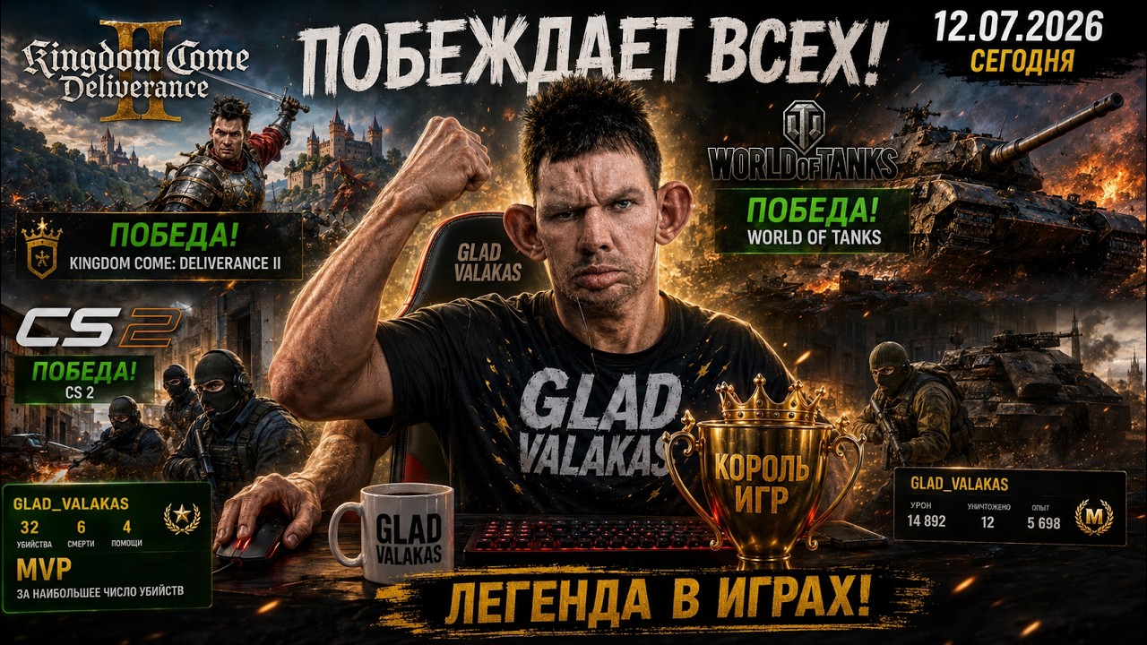 Глад Валакас - CS2/WOT/Kingdom Come: Deliverance 2 (2день)