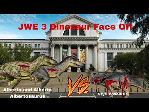 JWE 3 Dinosaur Face Off Alberto and Alberta Albertosaurus vs Styracosaurus 2025