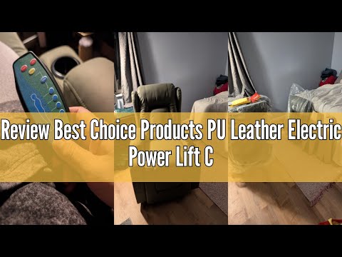 Brown PU Leather Electric Lift Recliner Chair Dual Motor Lay Flat Recliner Sofa with Side Pockets Cup Holders USB Ports Massage and Heated Adults Single Seat for Living Room video review thumbnail