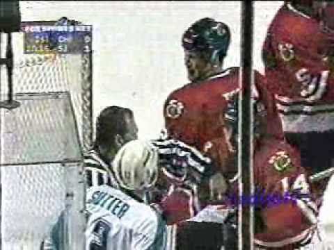 Sharks - Blackhawks scrum 2/1/99