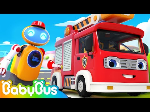 Fire Truck is Running out of Gas | Monster Cars, Police Car | Kids Cartoon | Nursery Rhyme | BabyBus