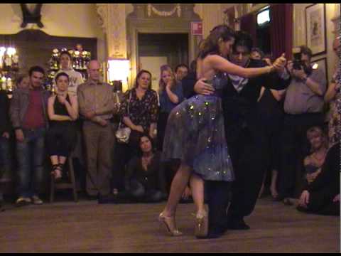  Vanessa Fatauros  and  Aoniken Quiroga  are  dancing  to  the  tango  "  Volvamos a Empezar  "