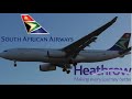 South African Airways Airbus A340 A330 At London Heathrow Airport