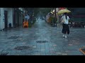 4K Relaxing Walk In The Heavy Rain At City Alley Heavy Rain But Quiet Street Rain Sound ASMR