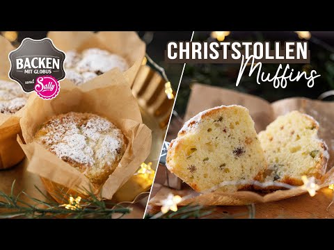 Christstollenmuffins selbst backen zu Weihnachten | Backen mit Globus & Sallys Welt #122