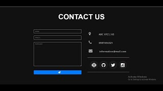 Contact Us Page Design using Html CSS Bootstrap | HTML Responsive Web 