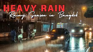 [4K UHD] Walking In the Heavy Rain In Bangkok | Heavy Rain Sounds • Heavy Rain Walk