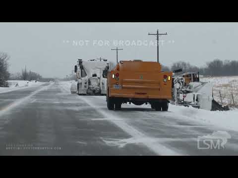 02-03-2022 El Dorado Springs, MO - Snow Plow Rolled In Ditch - Icy Roads