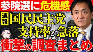 【国民民主党】世論調査で支持率が急落！山尾しおり、須藤元気、足立康史の擁立影響か？参院選へ玉木雄一郎も榛葉賀津也も大ピンチ【政治・選挙】