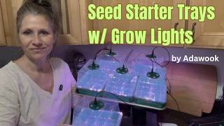 Seed Starter Trays w/ Grow Lights & Heat Mat. 3 Lighting Modes, Timer. Humidity Control.
