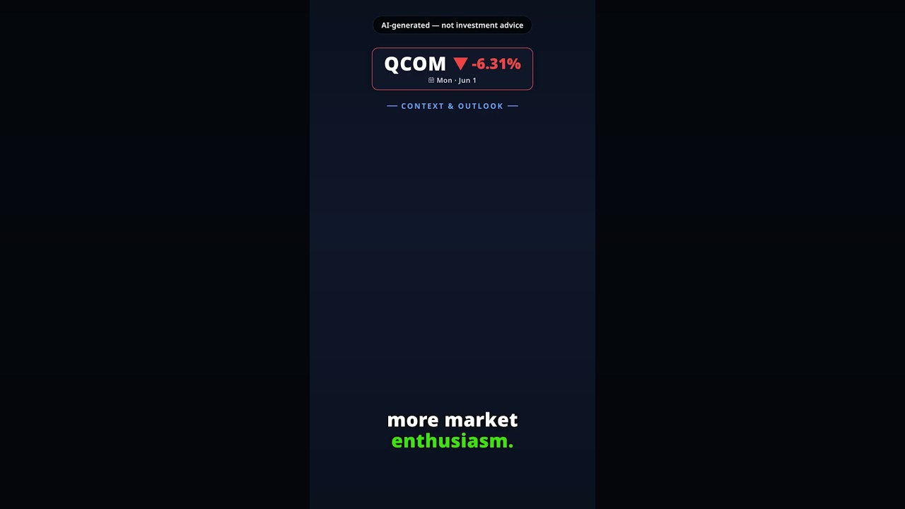 Why Is Qualcomm Stock Falling Today? QCOM -6.31% (Jun 1) — Nvidia Steals AI Spotlight