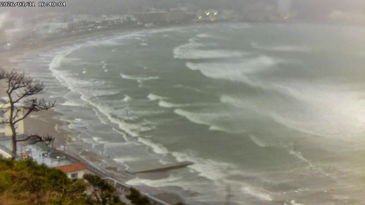 【🔴逗子海岸ライブカメラ1】🌴海岸線：🎥by HviewCam