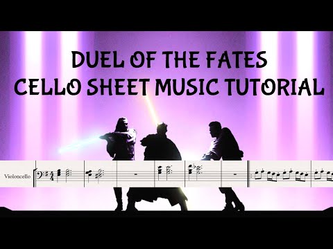 STAR WARS DUEL OF THE FATES CELLO - Sheet Music Tutorial!