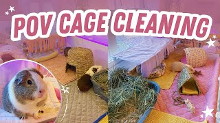 POV REAL-TIME GUINEA PIG CAGE CLEANING! 🧼