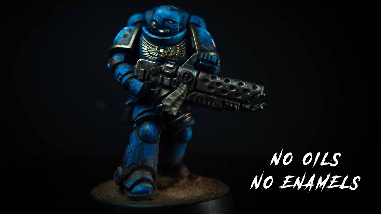 Grimdark Ultramarines with only Acrylics || Grimdark Space Marines