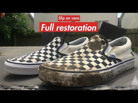 Checkered Slip-on Vans (RESTORATION) - YouTube