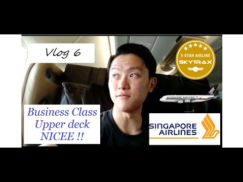 Singapore Airlines A380-800 Business Class at UPPER DECK !!