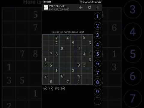 Websudoku- Evil level sudoku solved in 265 sec!
