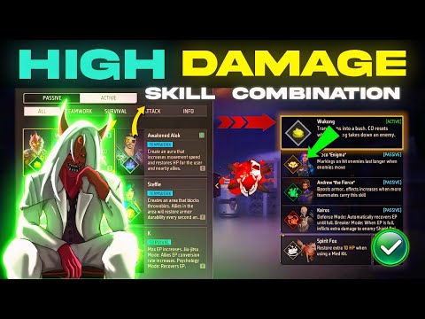 HIGH DAMAGE SKILL COMBINATION | Best Character Skill For CS Rank | CS Rank Best Character Skill