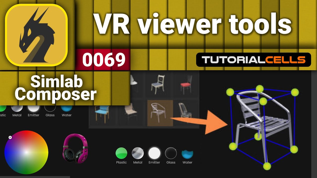 0069. VR viewer tools ( VR measurement , VR material , VR lights ) in simlab composer