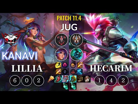 JDG Kanavi Lillia vs Hecarim Jungle - KR Patch 11.4