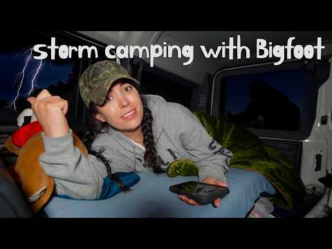 Creepy Thunderstorm Truck Camping in Bigfoot-Spotted Wilderness