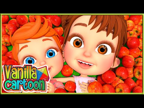 Apple Round Apple Red🍎🧡 | Nursery Rhymes | Kids Songs - Vanilla Cartoon #babysongs