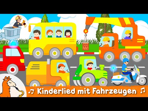 Kinderlied Autos und Fahrzeuge mit Kehrmaschine, Zug, Bus, Pflug, Kran, Eiswagen, U-Boot u.v.m.