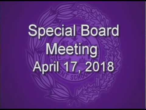 Weslaco ISD Special School Board Meeting 4-17-18