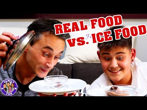 REAL FOOD VS ICE FOOD CHALLENGE 🍧😂ist das möglich? | FAMILY FUN