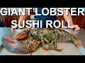 GRAPHIC: GIANT LIVE Maine Lobster HUGE Sushi Roll | Guga Foods Collab!